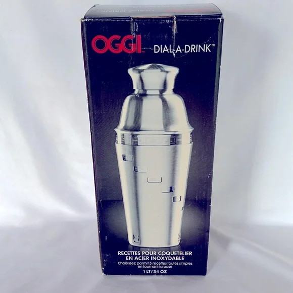 NIB OGGI Stainless Steel 15 Recipe Dial-A-Drink Cocktail Shaker Drink Mixer - Picture 3 of 6